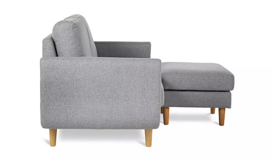 Habitat Remi Fabric 2 Seater Chaise - Light Grey