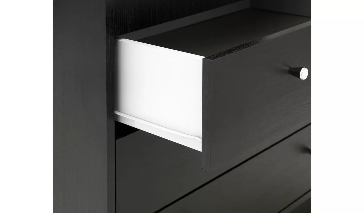 (Damage) Assembled Malibu 2 Door 3 Drawer Mirror Wardrobe - Black Oak Effect
