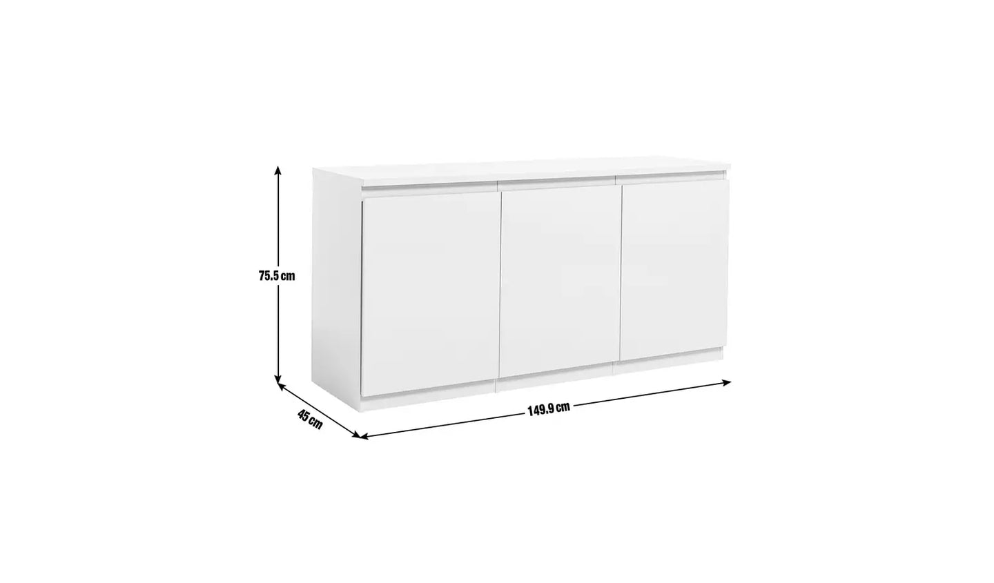 Assembled Habitat Jenson 3 Door Sideboard - White