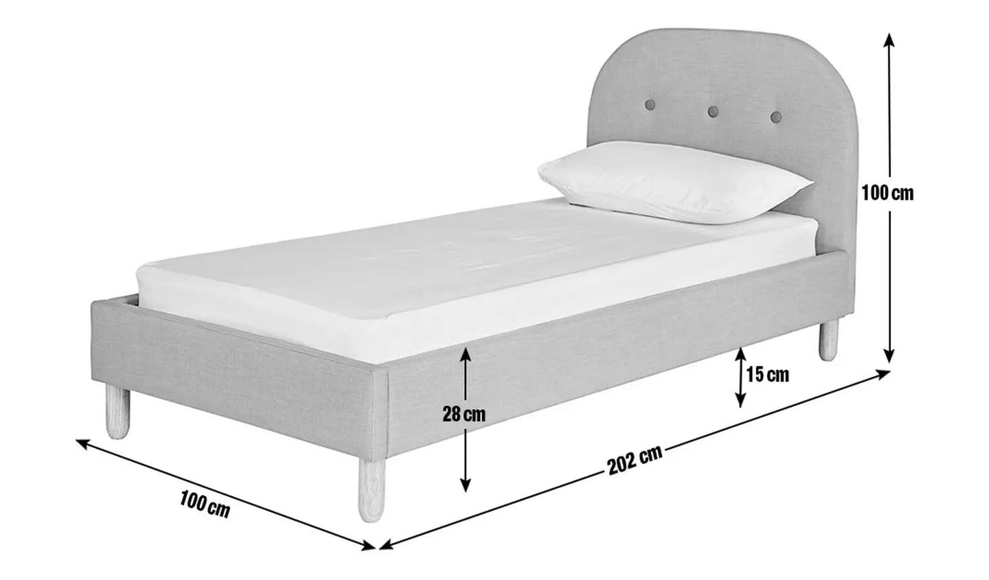 Assembled Habitat Elin Single Fabric Bed Frame - Grey