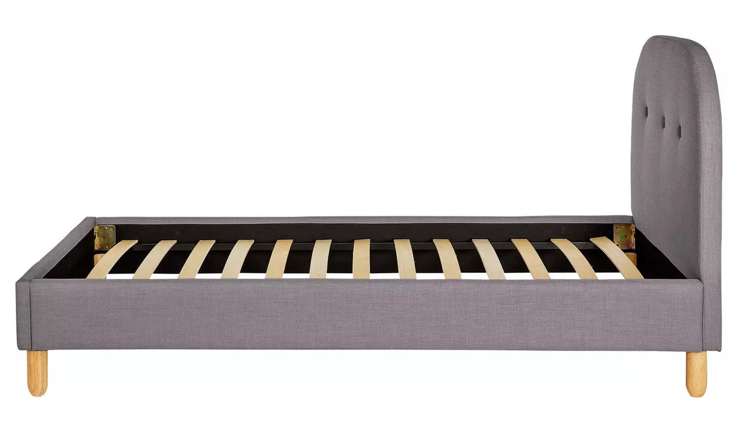 Assembled Habitat Elin Single Fabric Bed Frame - Grey