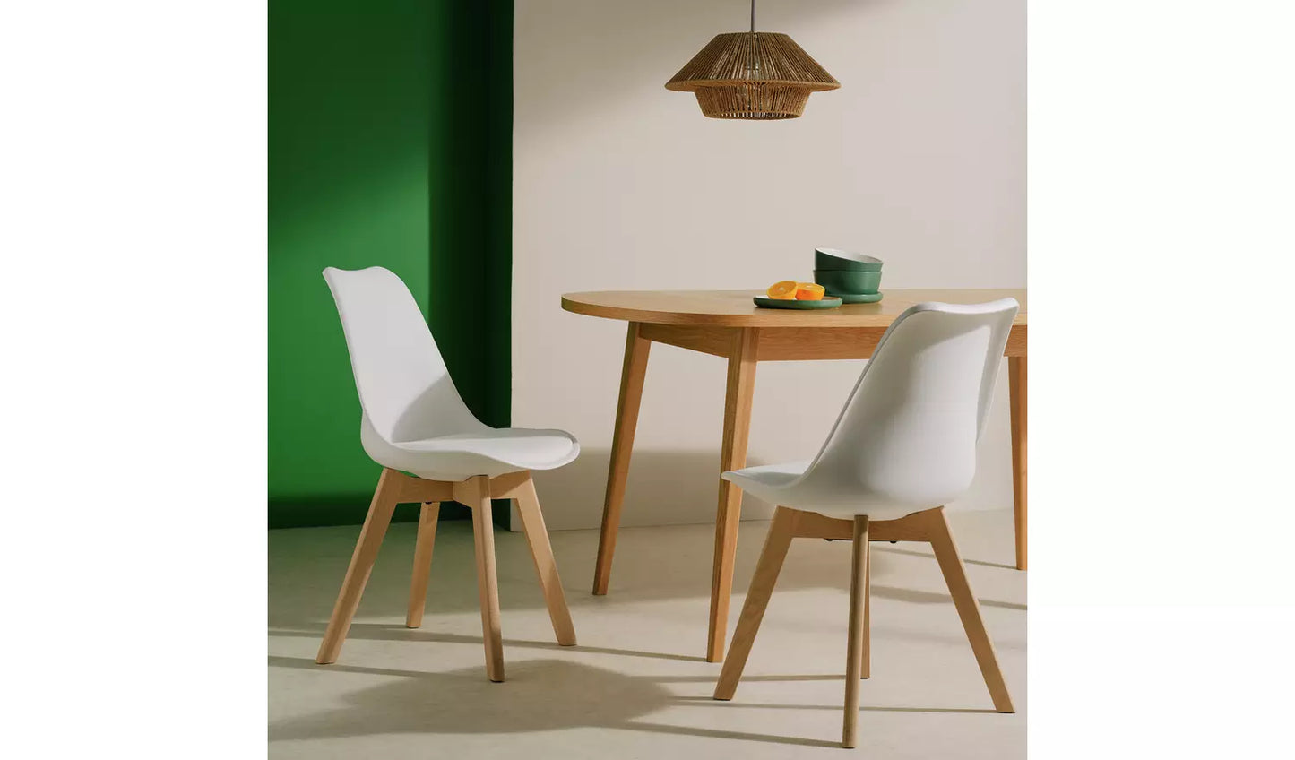 Habitat Jerry Pair of Dining Chair - White