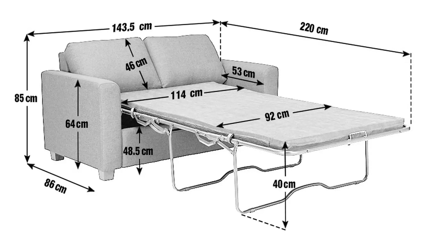 Habitat Apartment Fabric 2 Seater Sofa Bed - Charcoa