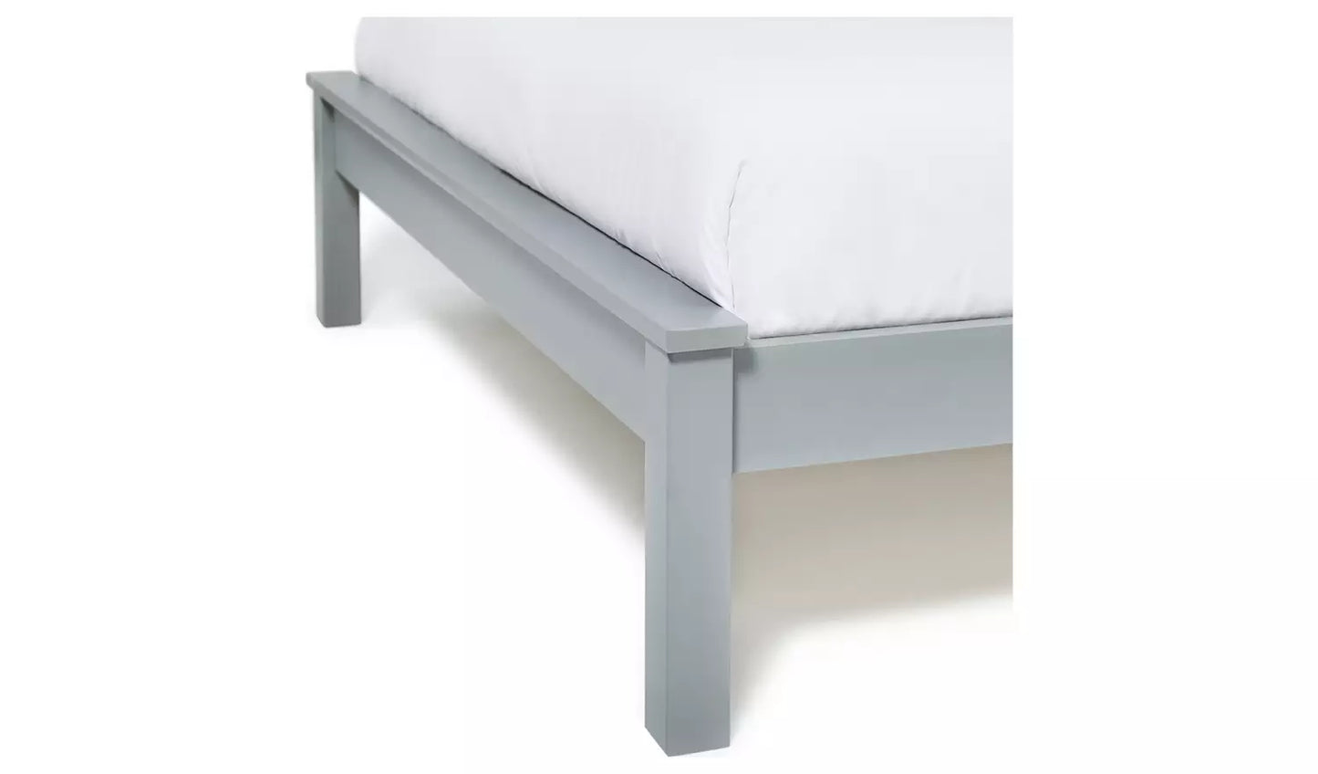 (Missing) Assembled Single Wooden Bed Frame - Grey