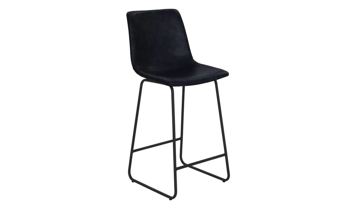 Assembled Habitat Joey Faux Leather Bar Stool - Black