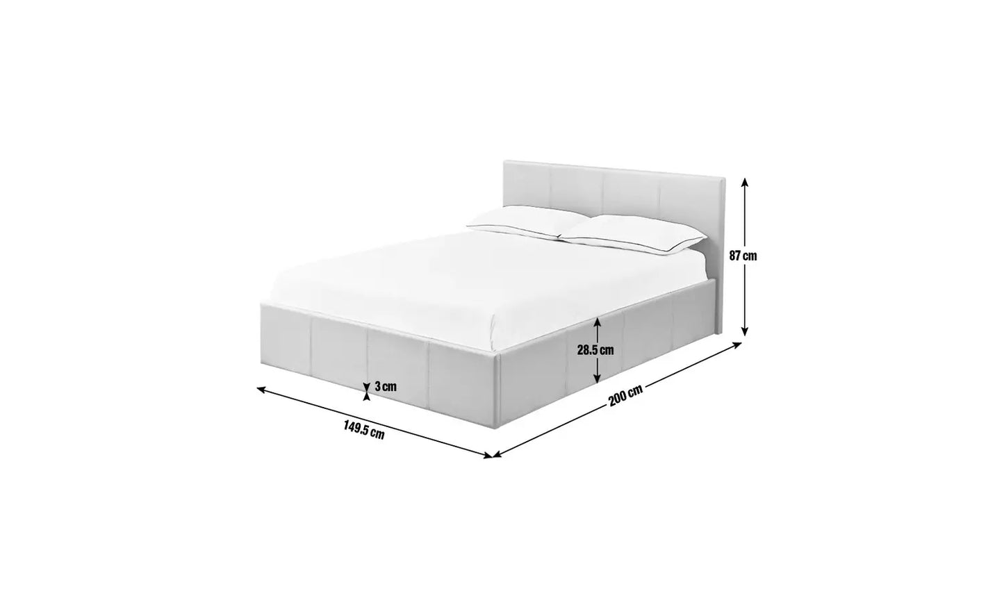 Assembled Lavendon Double Side Open Ottoman Bed Frame - Grey - WITH MATTRESS