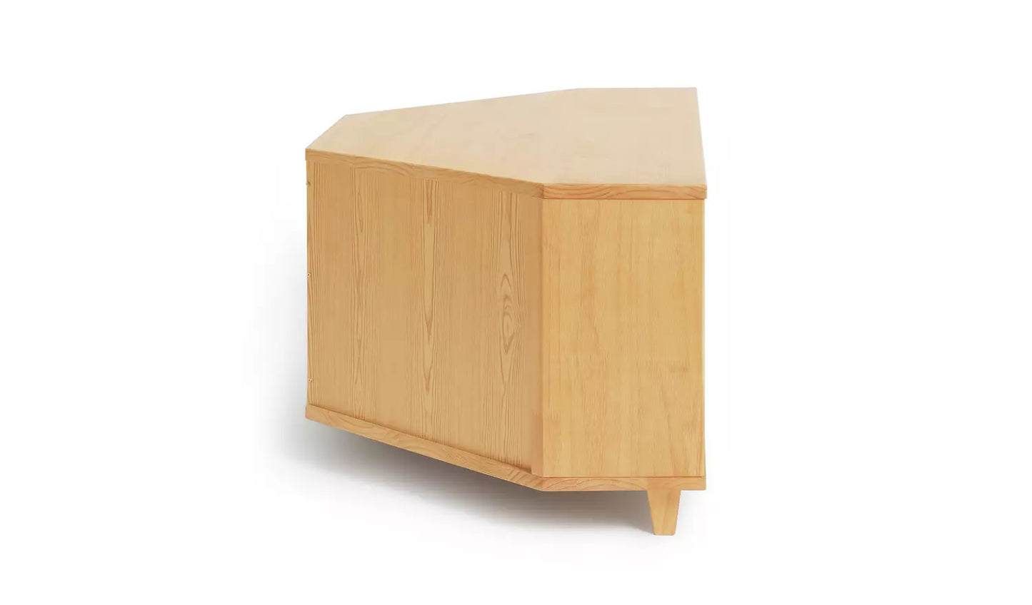 Assembled Habitat Grooved Storage 3 Door Corner TV Unit - Light Wood