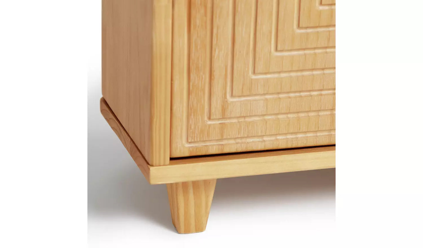 Assembled Habitat Grooved Storage 3 Door Corner TV Unit - Light Wood