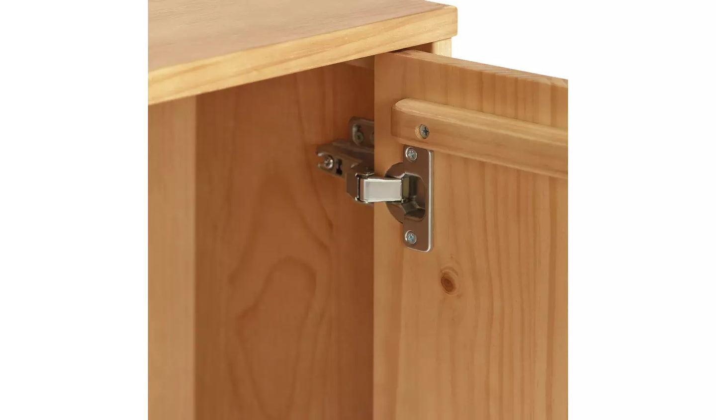 Assembled Habitat Grooved Storage 3 Door Corner TV Unit - Light Wood
