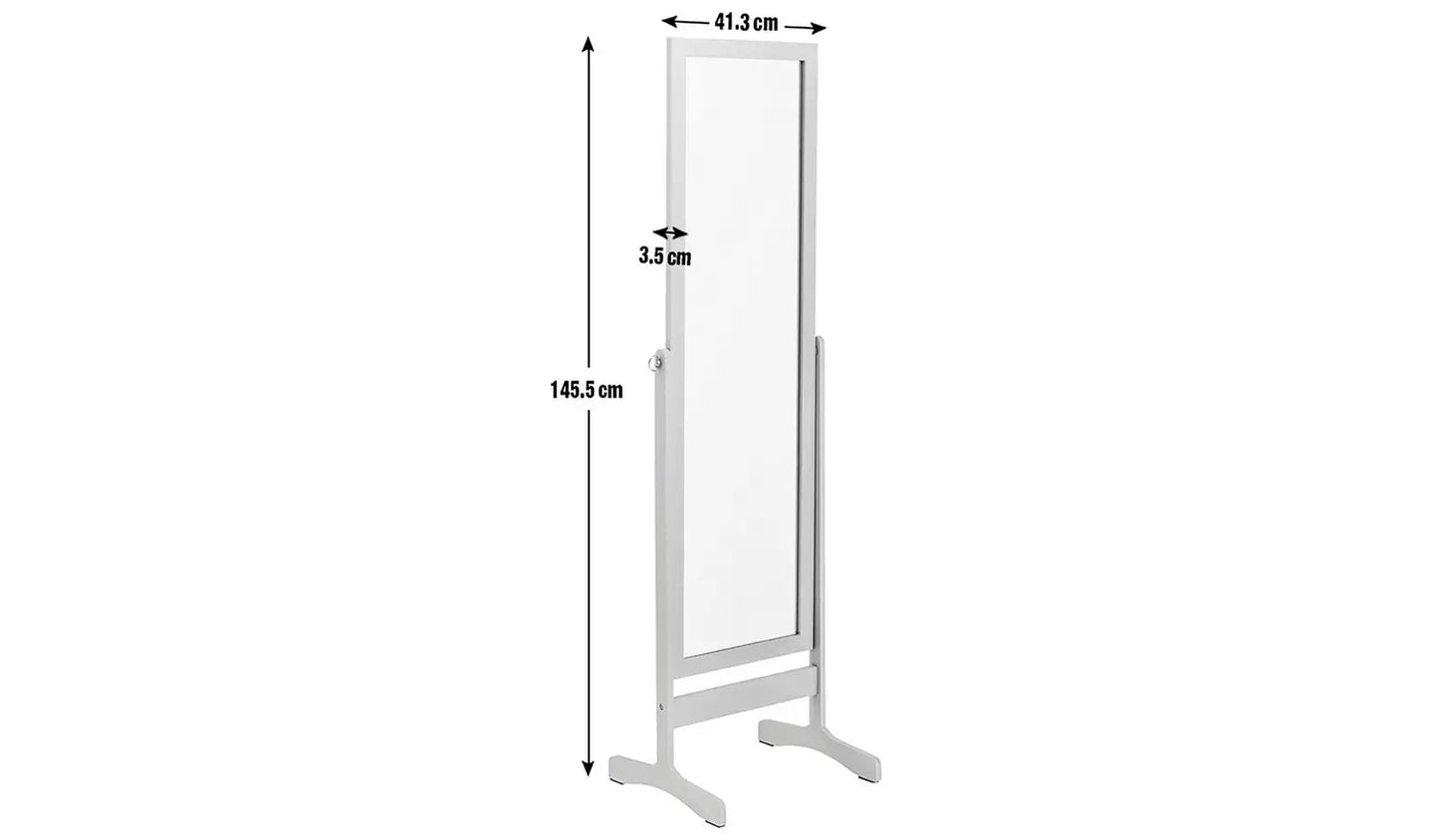 Grey Free Standing Cheval Mirror - 146x41cm