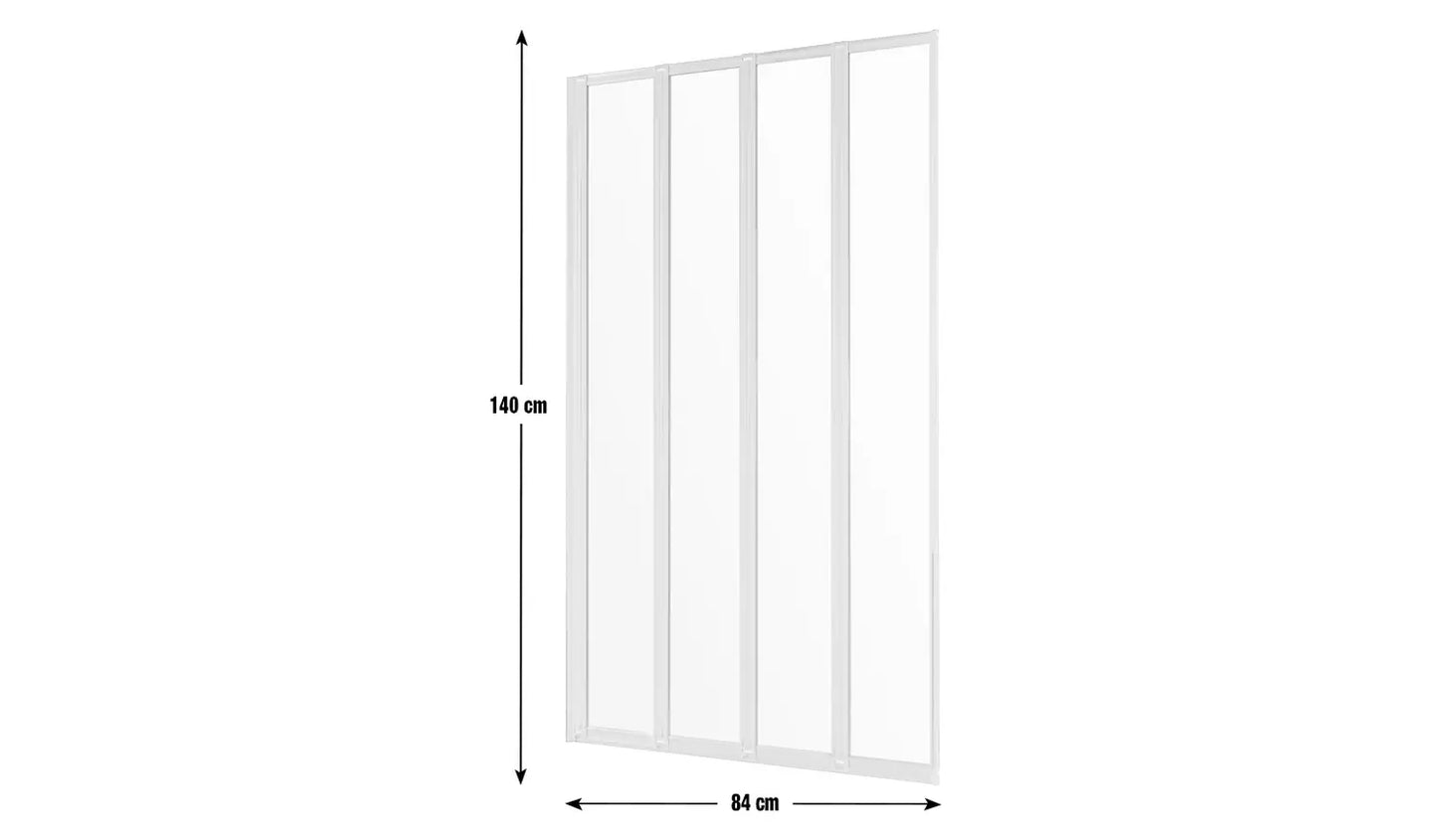 1400x840mm Folding Bath Shower Screen - Silver