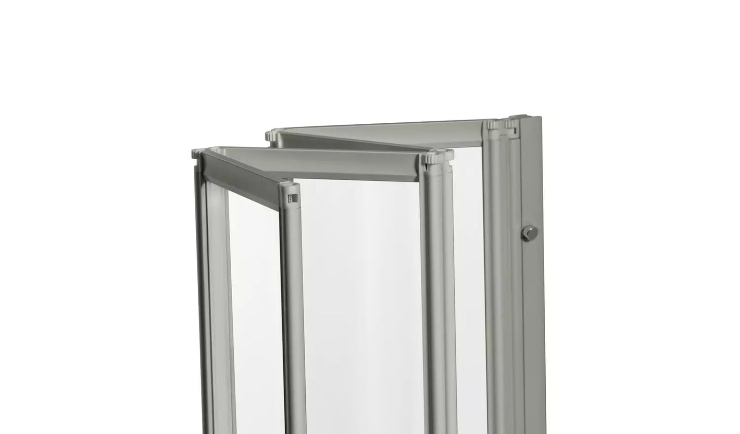 1400x840mm Folding Bath Shower Screen - Silver