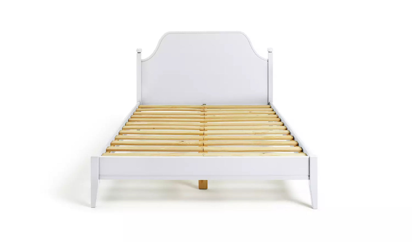 Assembled Habitat Bardot Double Wooden Bed frame - White