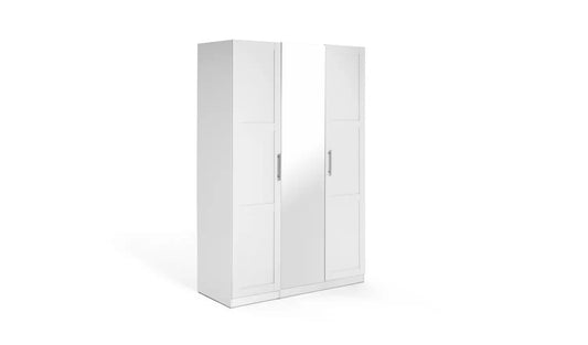 Habitat Munich Panelled 3 Door Mirror Wardrobe - White