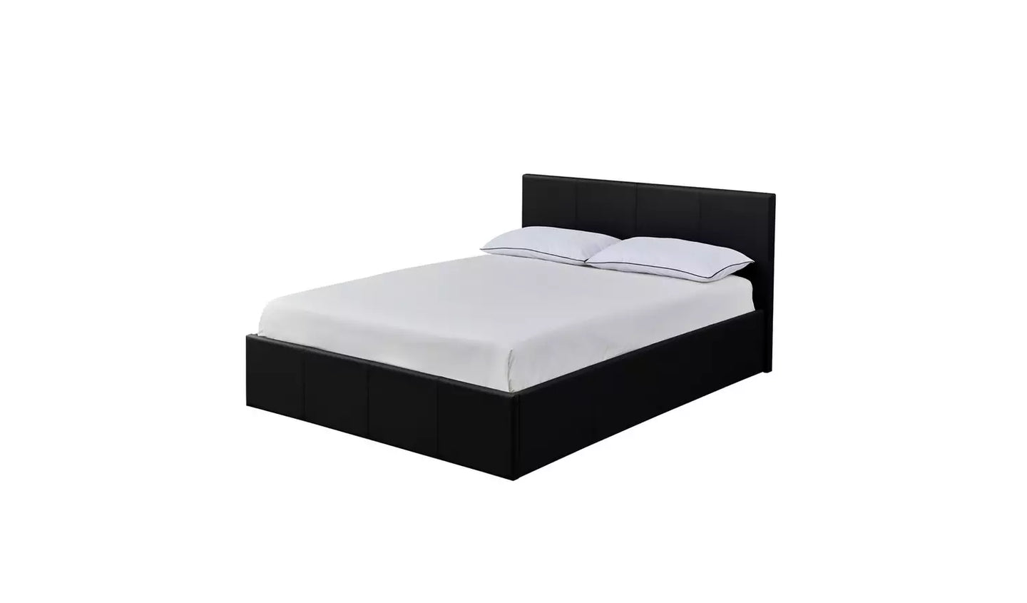 Double Side Open Ottoman Bed Frame - Black