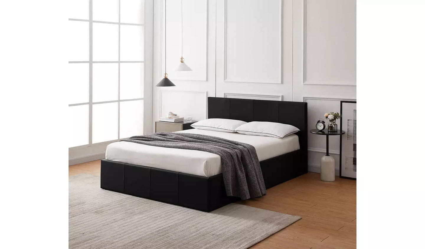 Double Side Open Ottoman Bed Frame - Black