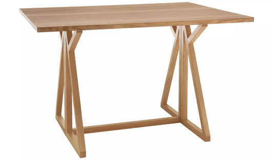 Assembled Habitat Heath Oak Veneer 4 Seater Folding Table - Oak