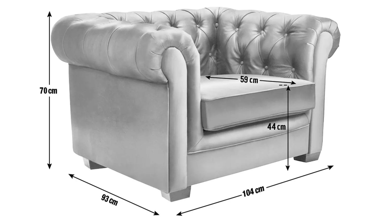 Habitat Chesterfield Velvet Armchair - Green