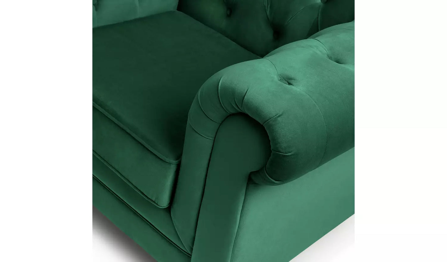 Habitat Chesterfield Velvet Armchair - Green