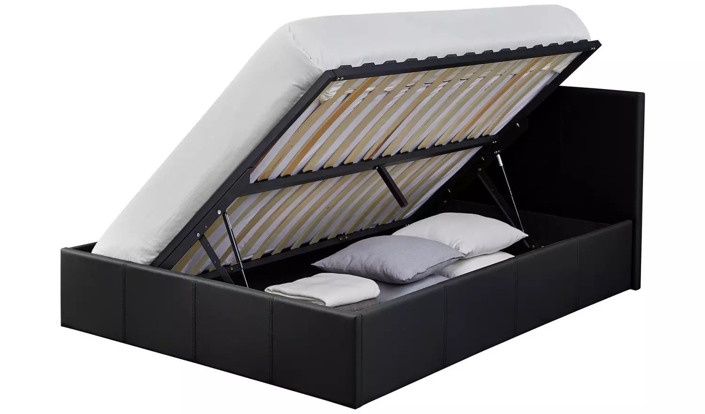 Lavendon Small Double Side Open Ottoman Bed-Black