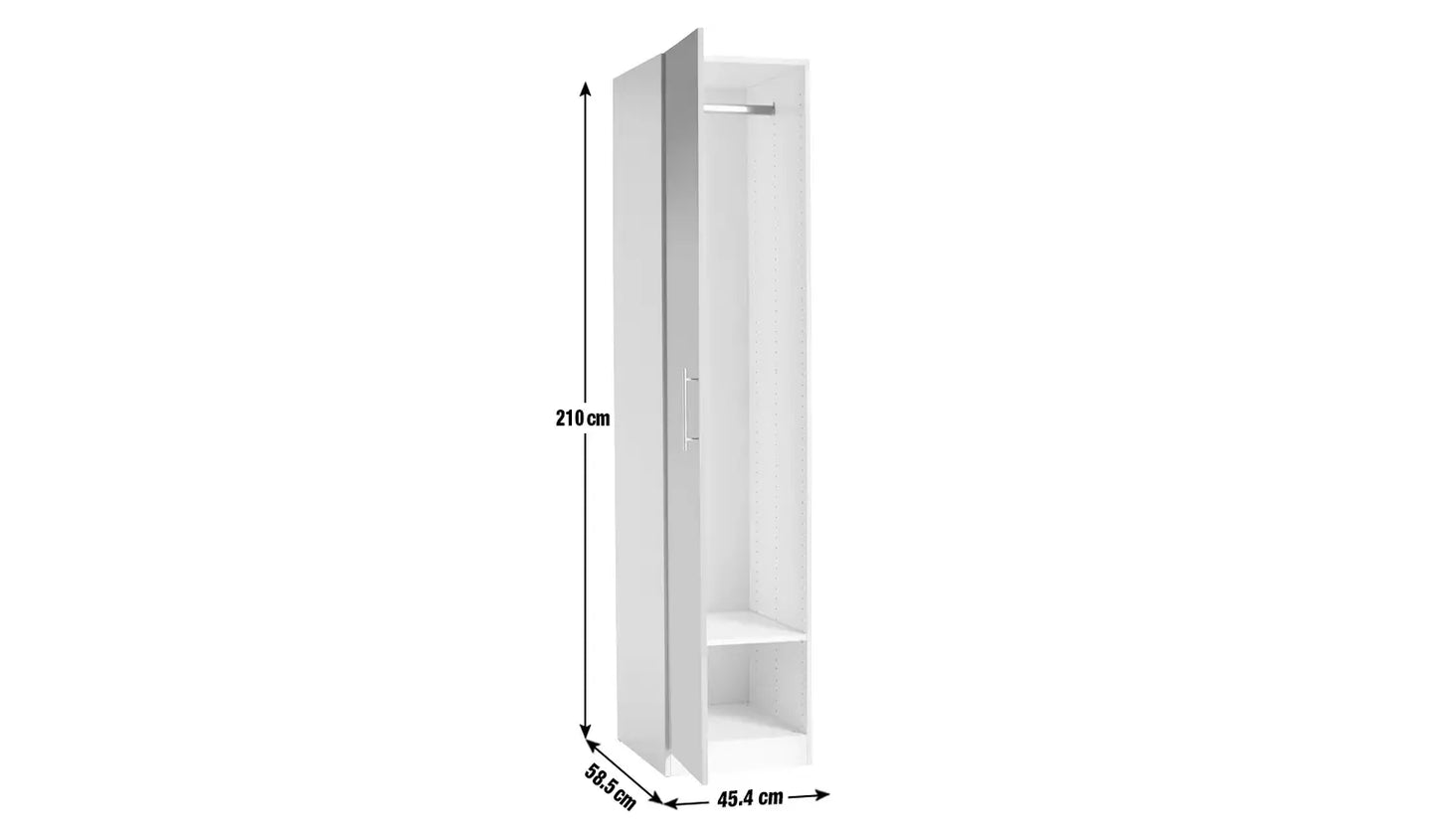 Habitat Munich 1 Door Wardrobe - White Gloss