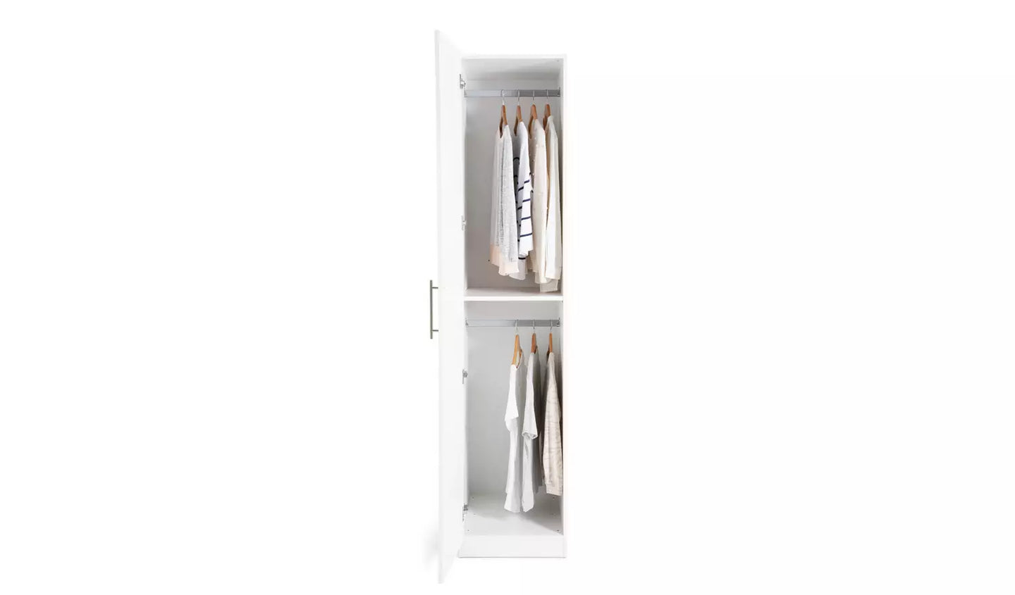 Habitat Munich 1 Door Wardrobe - White Gloss