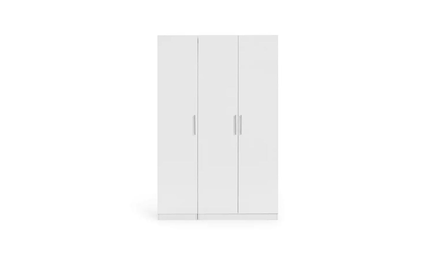 Habitat Munich 3 Door Wardrobe - White Gloss