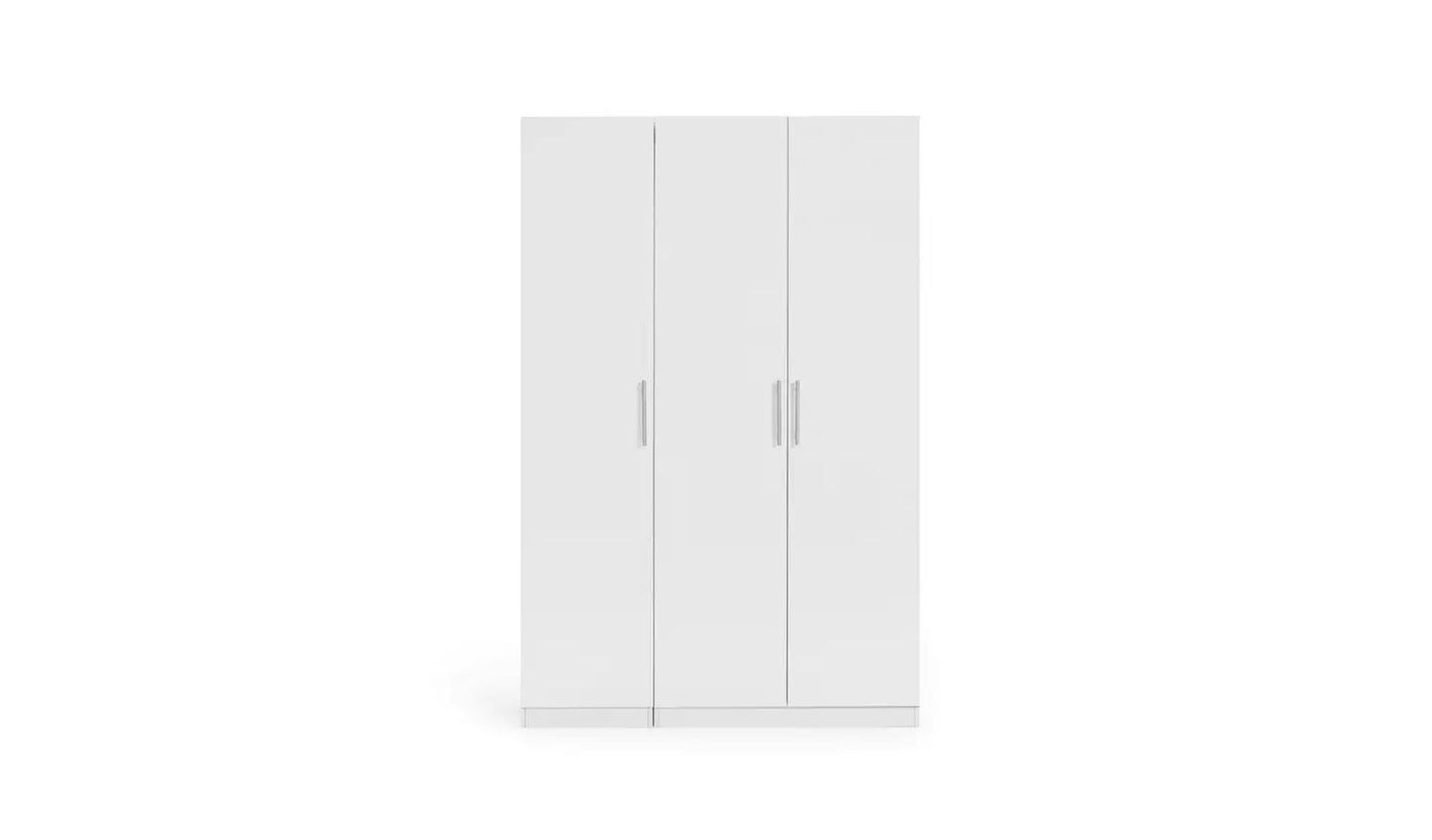 Habitat Munich 3 Door Wardrobe - White Gloss