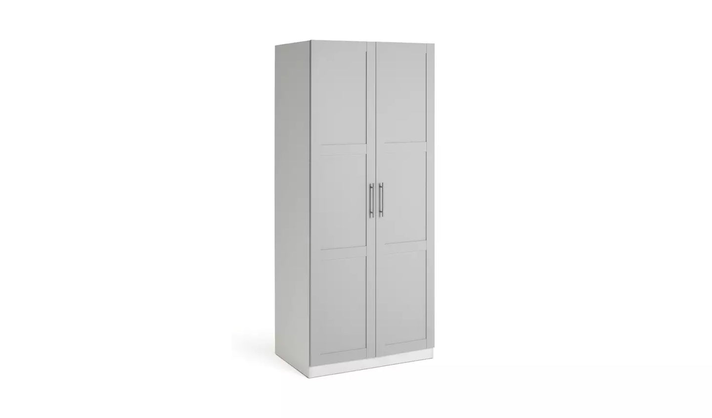 Habitat Munich Panelled 2 Door Wardrobe - Grey