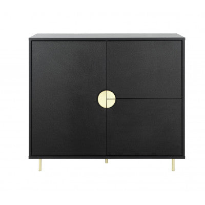 Assembled Habitat Nara 3 Door Drinks Cabinet - Black