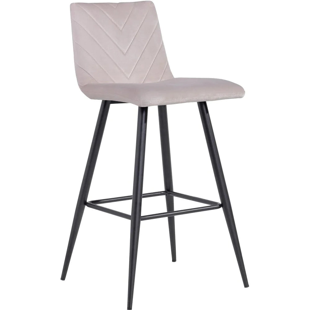 Velvet Bar Stool - Taupe