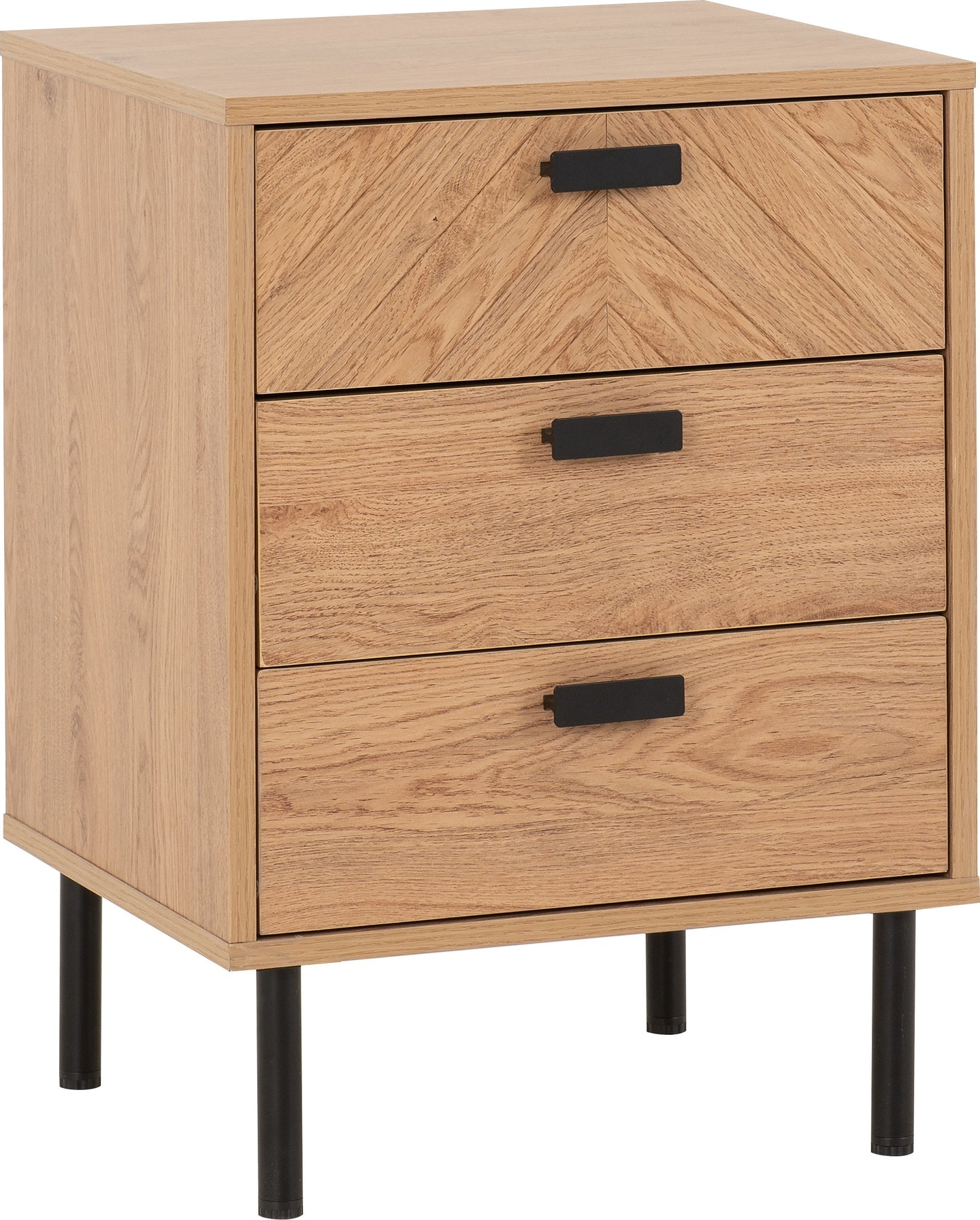 3 Drawer Bedside - Medium Oak Effect