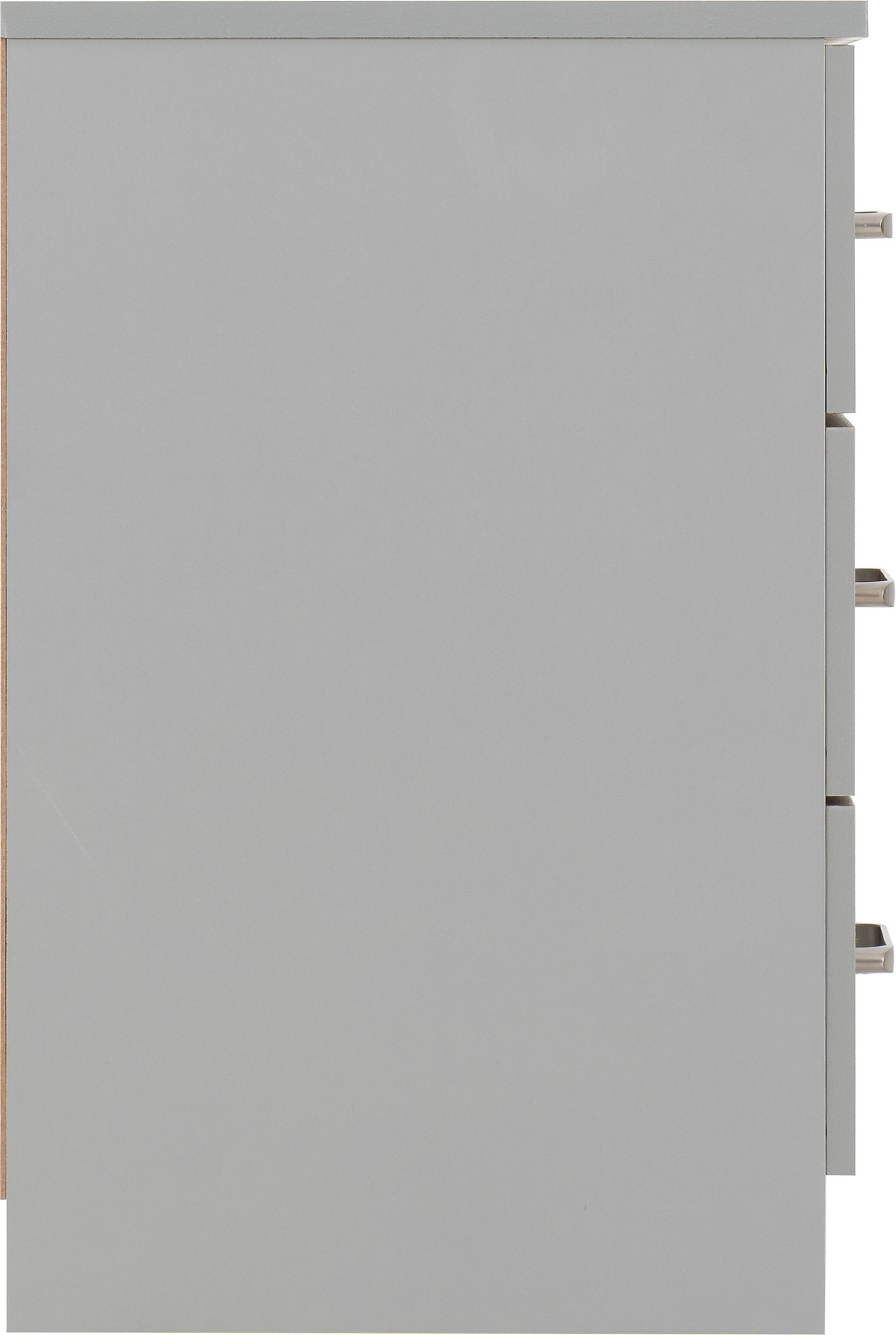 New 3 Drawer Bedside Table - Light Grey