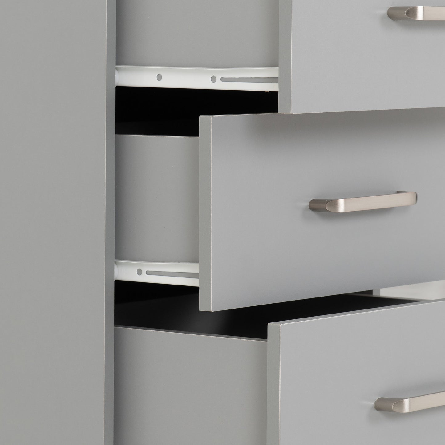 New 3 Drawer Bedside Table - Light Grey