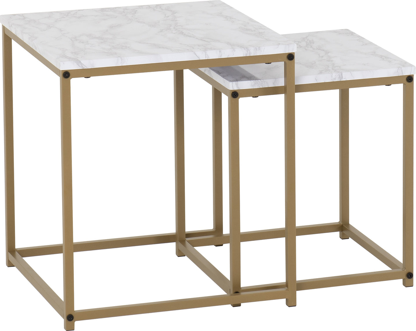 Nest of 2 Tables - Marble/Gold Effect