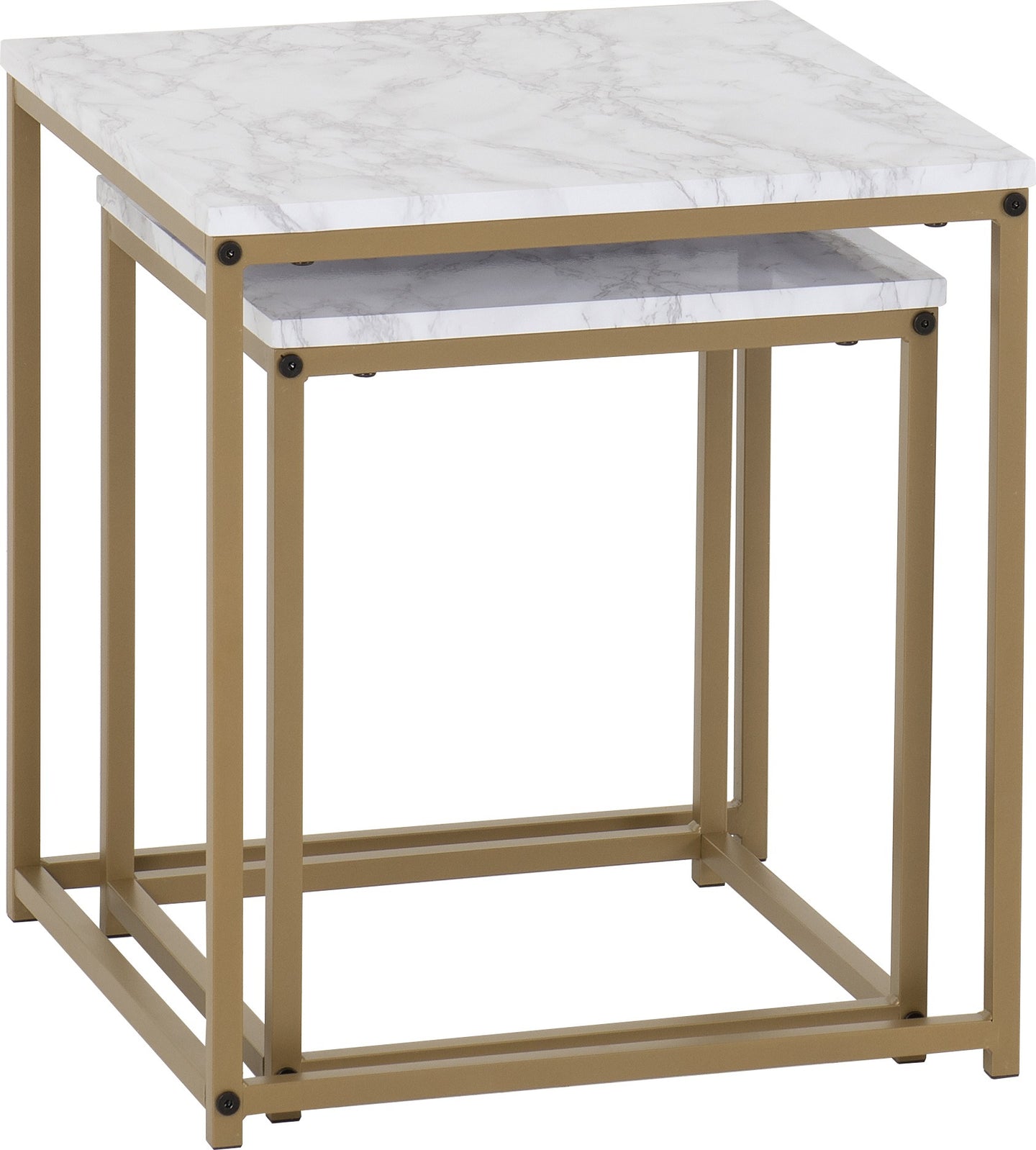 Nest of 2 Tables - Marble/Gold Effect