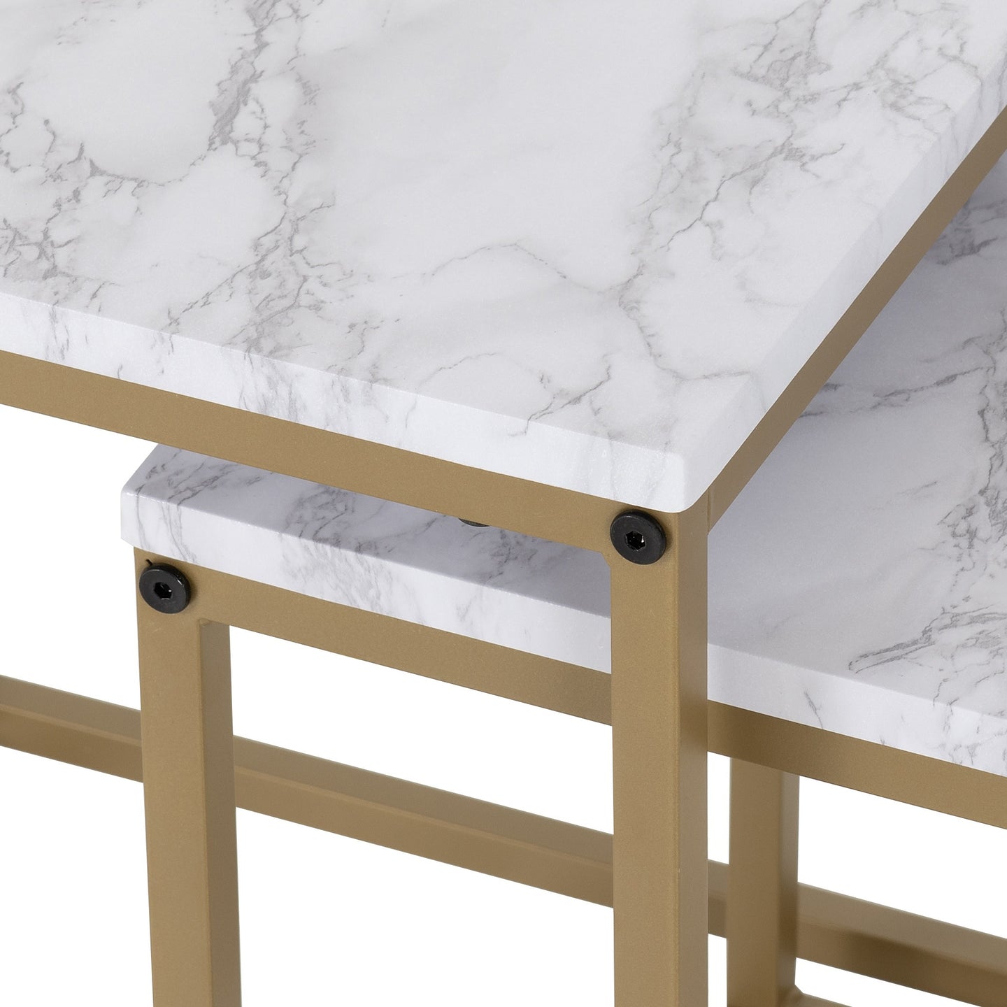 Nest of 2 Tables - Marble/Gold Effect