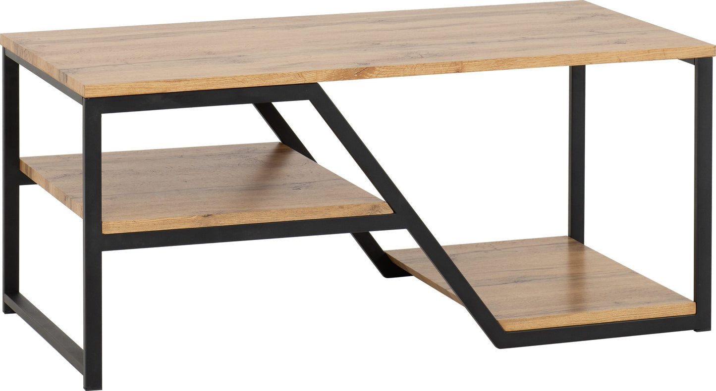 Coffee Table - Light Oak Effect/Black