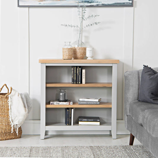 Assembled Small Wide Bookcase - Grey