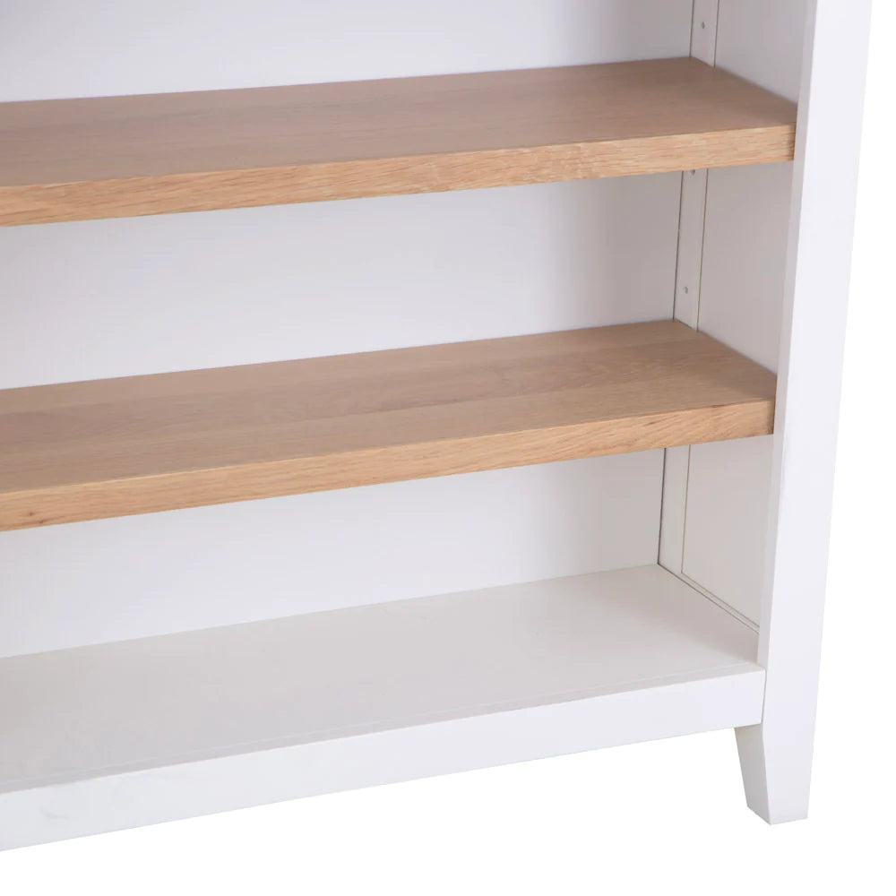 Assembled Small Wide Bookcase - White