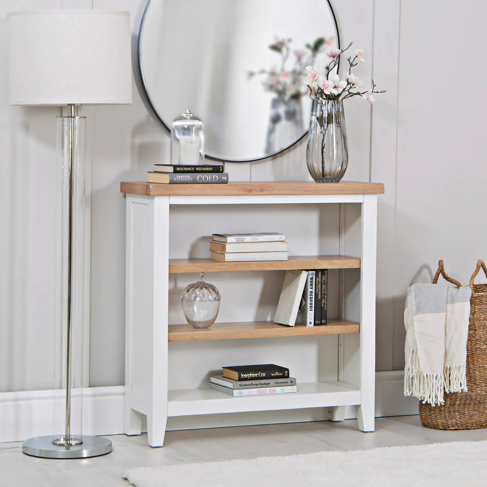 Assembled Small Wide Bookcase - White