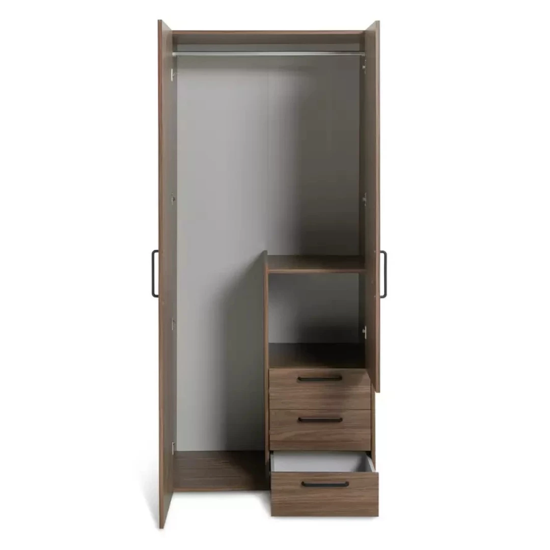 Oldham 2 Door 3 Drawer Wardrobe - Walnut