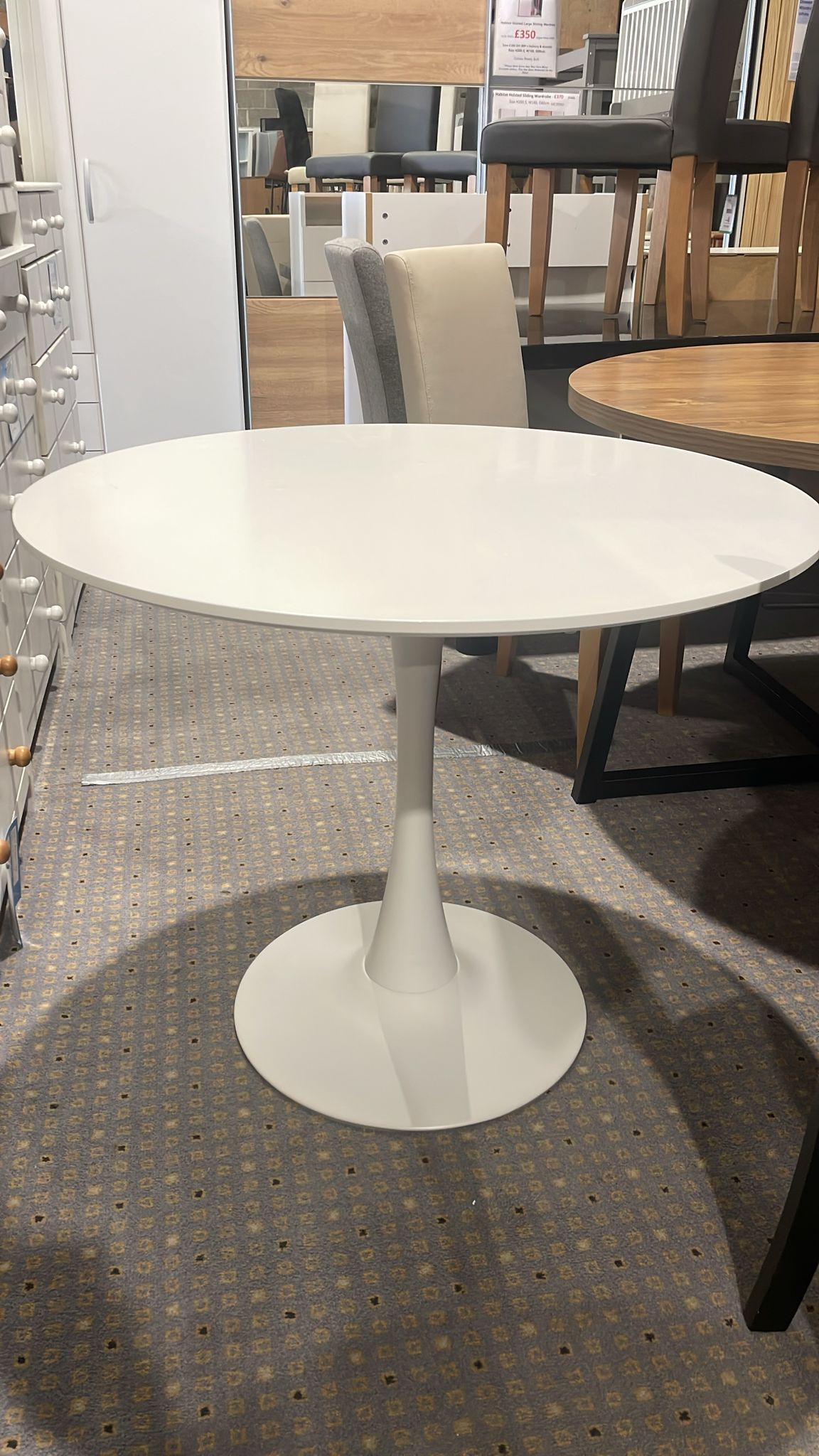 Assembled Habitat Tulip 4 Seater Round Dining Table - White