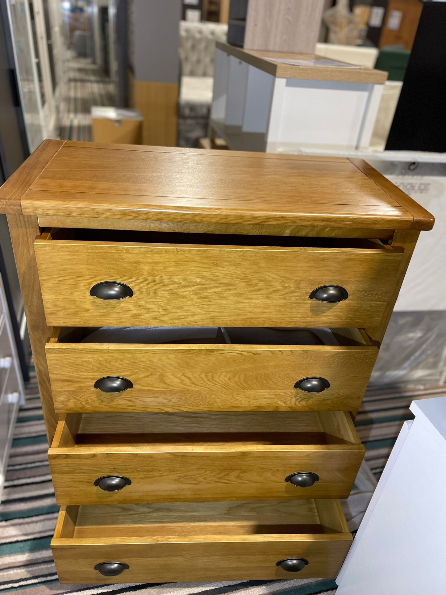 Assembled Kent 4 Wide Chest of Drawer - Oak