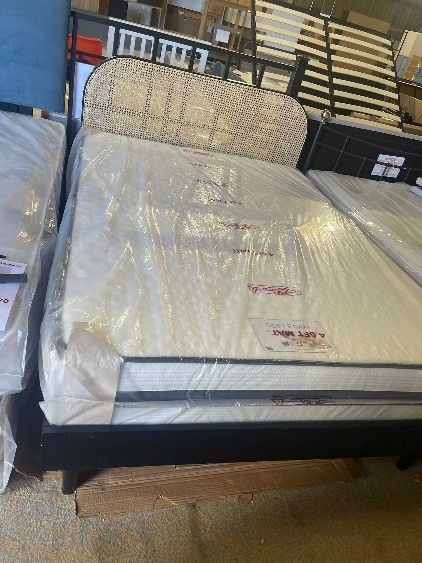 Assembled Habitat Peio Double Wooden Bed Frame Black Jomin