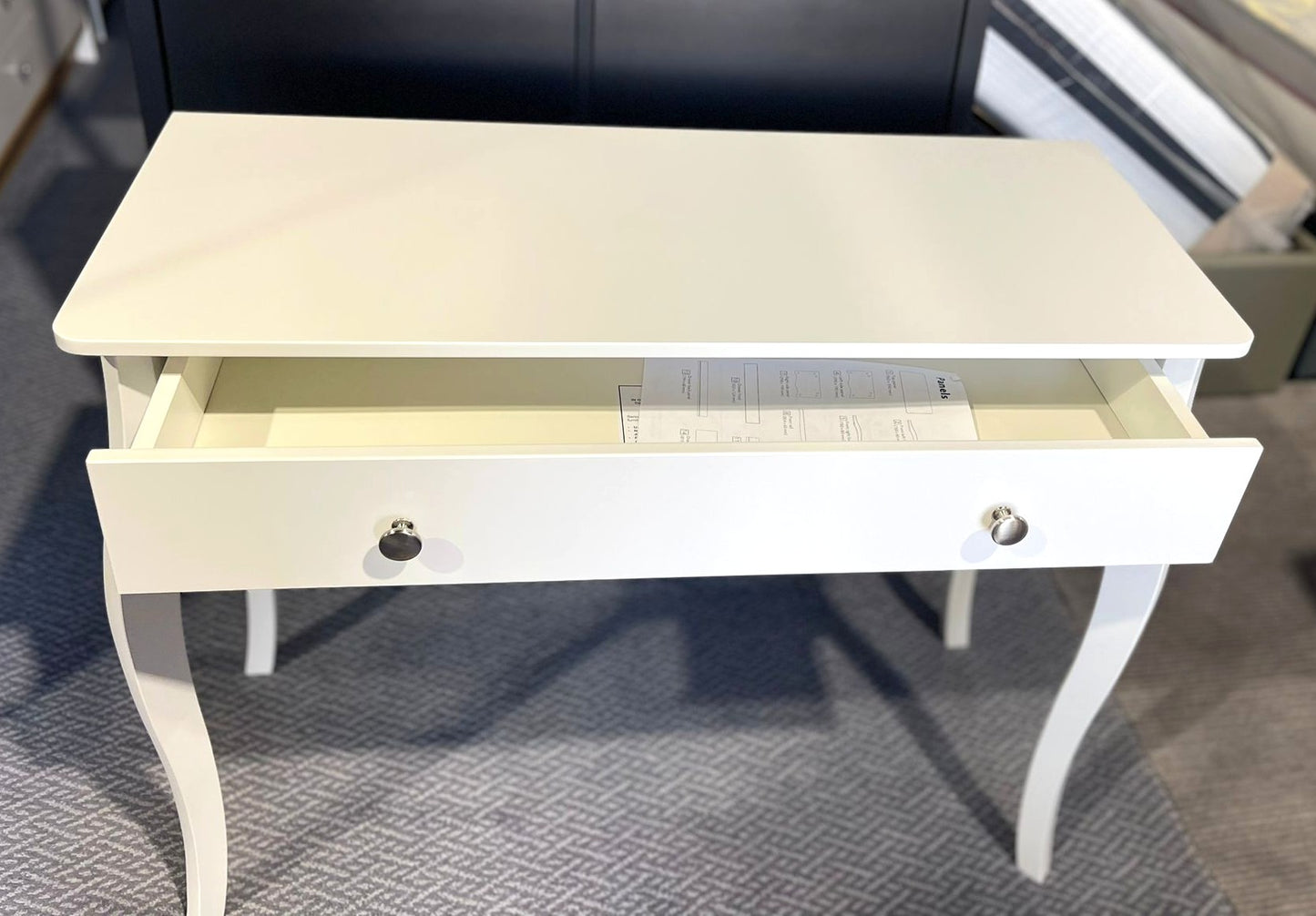 Assembled Amelie 1 Drawer Dressing Table - White (damage)