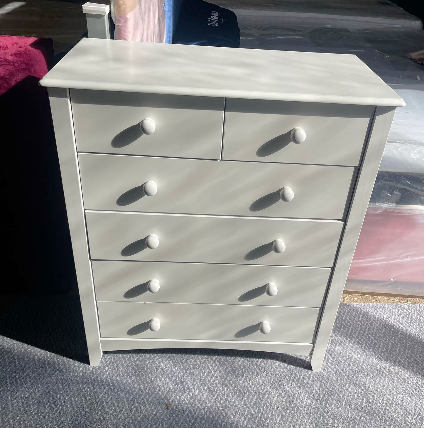 Assembled Slim 6 Drawer Chest - White