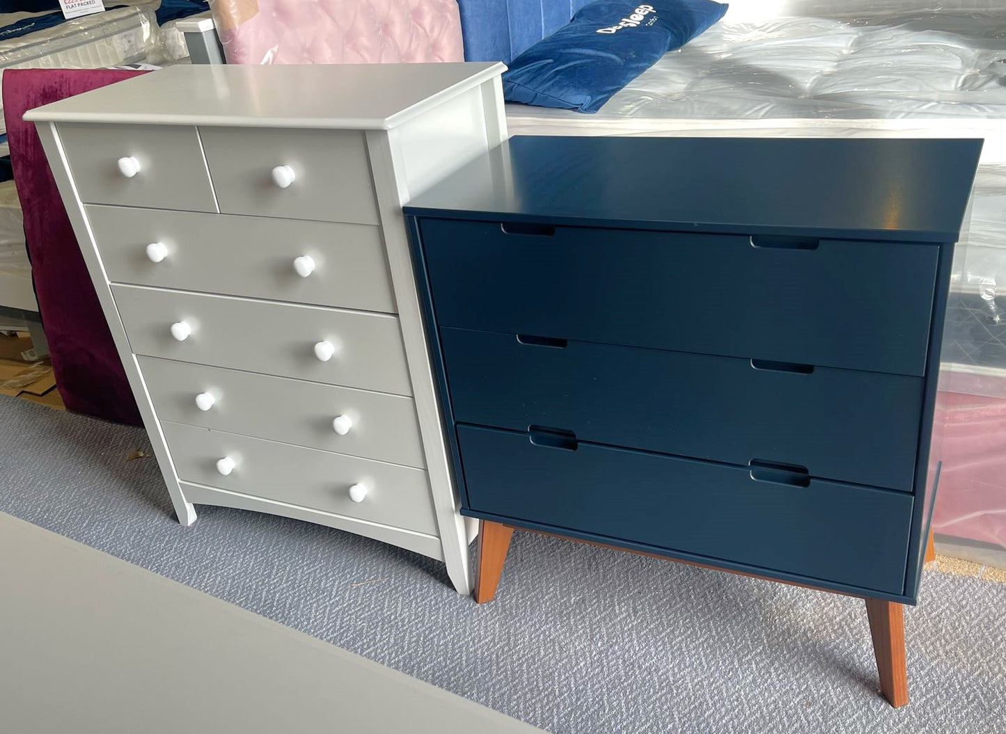 Assembled Slim 6 Drawer Chest - White