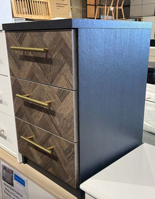 Assembled 3 Drawer Bedside