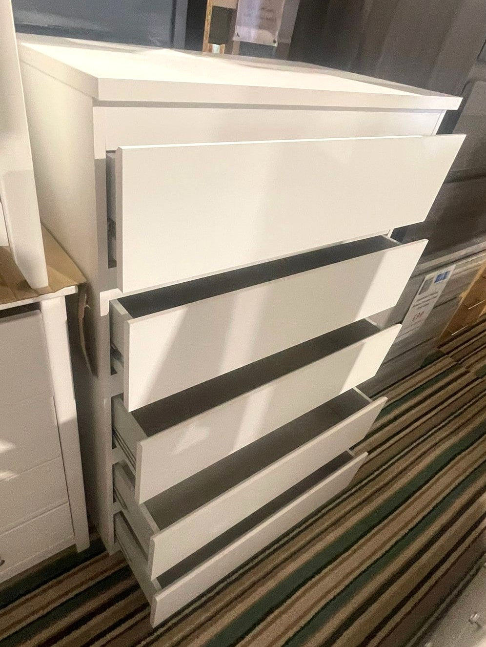 Assembled Jenson 5 Drawer Chest - Matte White